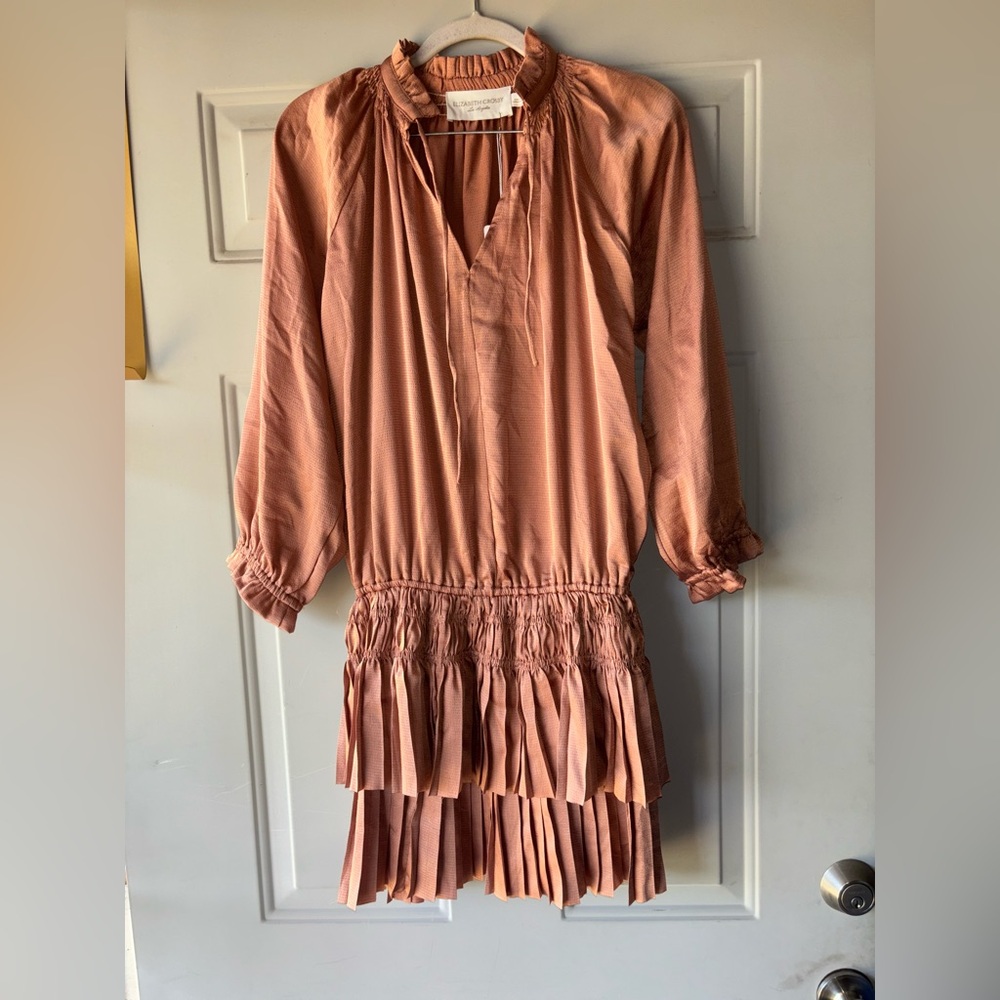 Elizabeth Crosby Palermo pleat mini dress size S